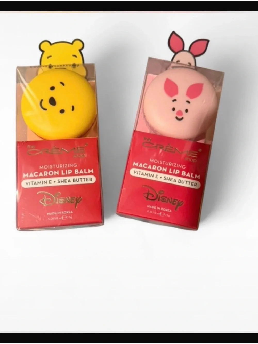 Disney Moisturizing Macaron Lip Balm Duo - Pooh Yellow & Piglet Pink